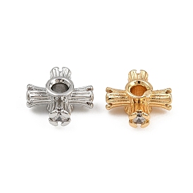 Латунные микро проложить кубического циркония бусы, крестик