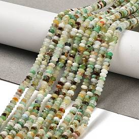 Natural Serpentine Beads Strands, Faceted, Rondelle