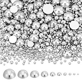 4040 шт. 10 стили кабошоны из АБС-пластика, полукруглый
