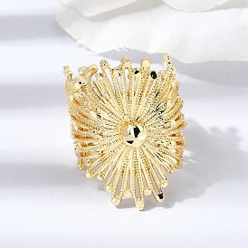 Латунные манжеты с открытыми кольцами, цветок, стойки покрытие, долговечный, без кадмия и без свинца