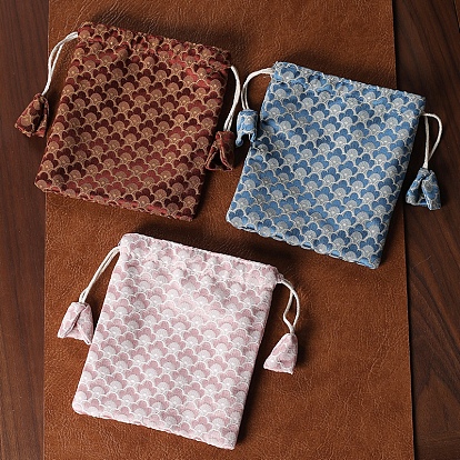 Chinese Style Cloth Bags with Buttons, Rectangle Jewelry Pouches