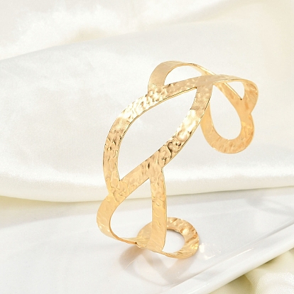 304 открытые браслеты-манжеты из нержавеющей стали, браслеты крест-накрест для женщин