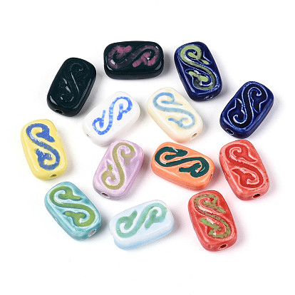 Ручной фарфоровые керамические шарики, прямоугольные, Famille выросли стиле