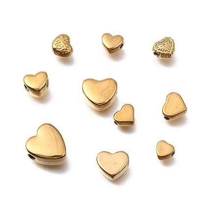 304 из нержавеющей стали разделительные бусины, сердце, ионное покрытие (ip)