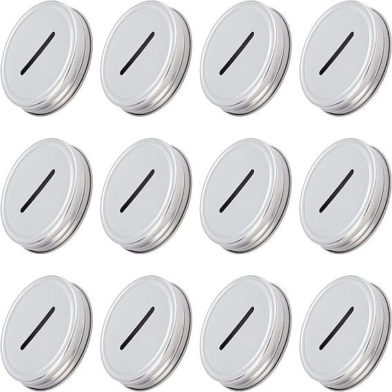 12Stück Weißblech-Münzschlitzdeckel, Einmachglasdeckel