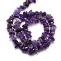 Natural Amethyst Chips Beads Strands, 8~14x4~8x3~6mm, Hole: 1mm, about 15~16 inch