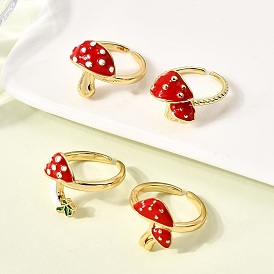 Латунные эмалевые регулируемые открытые манжеты для женщин, без кадмия и без свинца, гриб