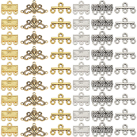 84шт 6 стили сплав люстра компоненты ссылки, 4-коннектор петли, прямоугольные