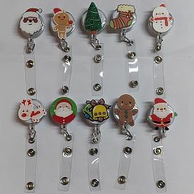 Acryl-Abzeichenrolle mit Weihnachtsmotiv, einziehbarer Ausweishalter aus ABS-Kunststoff