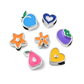 Ccb пластиковые европейские бусины, бусины с большим отверстием, Эмаль стиле