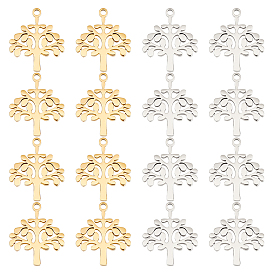 16 шт. 2 цветное ионное покрытие (ip) 304 подвески из нержавеющей стали, древо жизни прелести