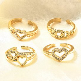 Кольца-манжеты для пальцев из латуни с микропаве из кубического циркония для женщин, без кадмия и без свинца, долговечный, реальный 18 k позолоченный