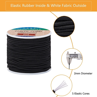 Elastic Cord, Polyester Outside and Latex Core