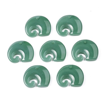 Imitation Jade Glass Pendants, Elephant