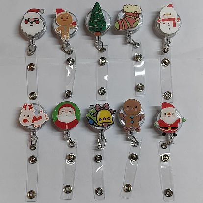 Acryl-Abzeichenrolle mit Weihnachtsmotiv, einziehbarer Ausweishalter aus ABS-Kunststoff