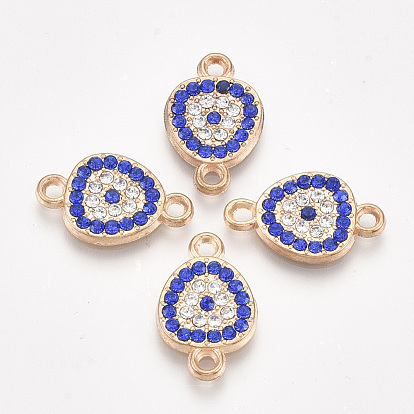 Alloy Links Connectors, with Rhinestone, Drop, Colorful