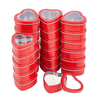 Подарочные коробки из жести в форме сердца с прозрачным окошком на крышке, футляр для хранения ювелирных изделий