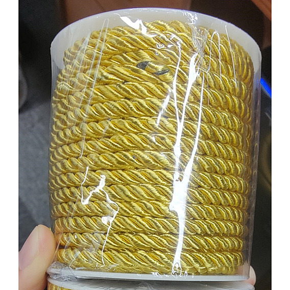 Cordon en polyester 18m 3-ply, avec bobine, corde torsadée, pour les découvertes de bijoux de cordon