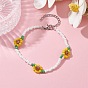Bracelets de perles de graines de verre de fleur pour les femmes