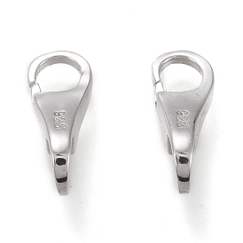 925 fermoirs à double pince de homard en argent sterling, avec cachet 925