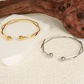 304 открытые браслеты-манжеты из нержавеющей стали, браслеты с крутящим моментом для женщин