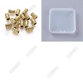 100Pcs Tibetan Style Alloy European Beads, Large Hole Beads, Cadmium Free & Lead Free, Column