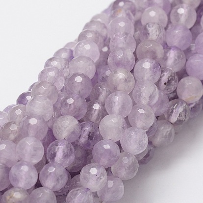 Faceted Round NaturalAmethyst Bead Strands