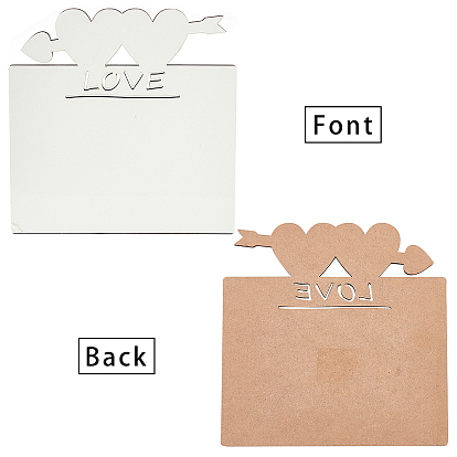 Sublimation MDF Blanks Photo Frame, for Transfer Heat Press Printing Crafts, Rectangle with Word Love