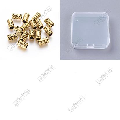 100Pcs Tibetan Style Alloy European Beads, Large Hole Beads, Cadmium Free & Lead Free, Column