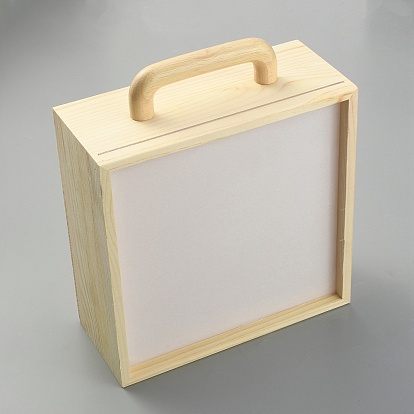 Прозрачные акриловые деревянные подарочные коробки с раздвижной крышкой и ручкой, для хранения свадебных подарков, квадратный