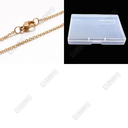 20Conjunto de collar de cadena de cable plana de acero inoxidable clásico liso de piezas, para hacer collares con cuentas