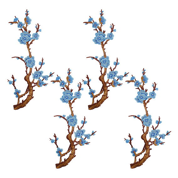 Нашивки на одежду из полиэстера, цветка сливы