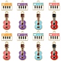 20Pcs 2 Styles Eco-Friendly Zinc Alloy Pendants, with Enamel, Cadmium Free & Nickel Free & Lead Free, Guitar/Piano Shape, Light Gold