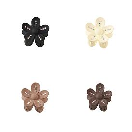 Plastic Claw Hair Clips, Rhinestone Hair Accessories for Women & Girls, Floewr