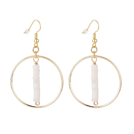 Серьги с подвесками из натуральных смешанных камней для женщин, кольцо с каменными бусинами серьги-подвески с кисточками, золотые