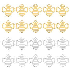 20 шт. 2 цвета 201 подвески из нержавеющей стали, Пчелы