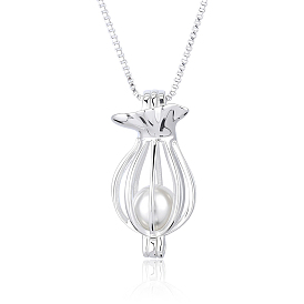 925 подвесные стерлингового серебра ожерелья, с латунной цепью