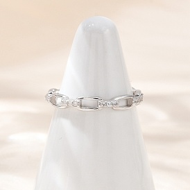 Регулируемые кольца из стерлингового серебра с кубическим цирконием для женщин