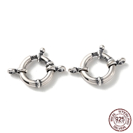 925 Thailand Sterling Silver Large Spring Ring Clasps, with 925 Stamp