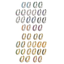 Латунные микро проложить серьги обруча кубического циркония, без кадмия и без свинца, долговечный, стойки покрытие