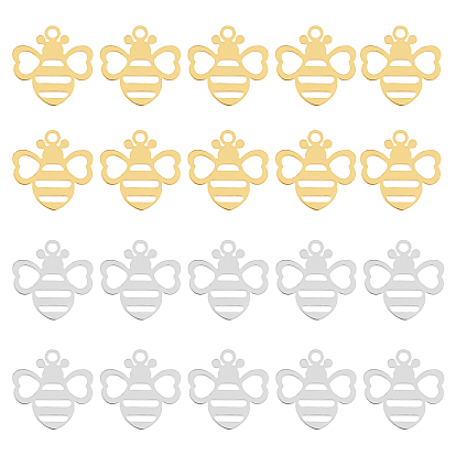 20 шт. 2 цвета 201 подвески из нержавеющей стали, Пчелы