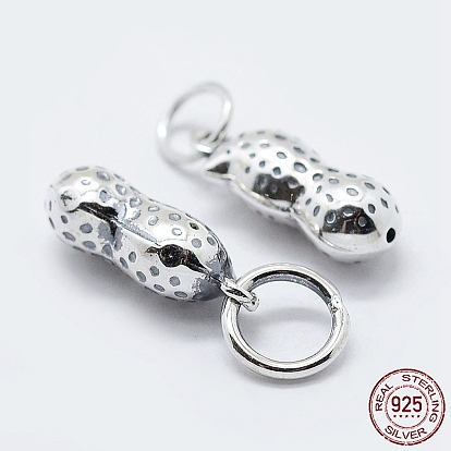 Thai 925 Sterling Silber Anhänger, Große lochanhänger, Erdnuss