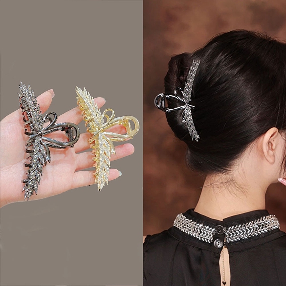 Металлические заколки для волос со стразами, аксессуары для волос для женщин и девочек, колосья пшеницы
