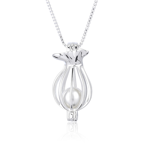 925 подвесные стерлингового серебра ожерелья, с латунной цепью