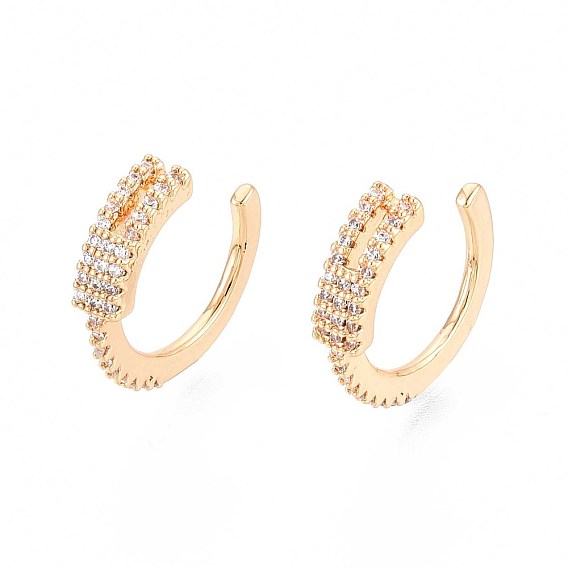 Латунные серьги-манжеты из прозрачного кубического циркония, c-образный