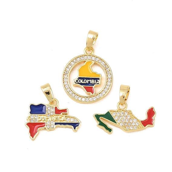 Латунные микропаве прозрачные подвески с фианитом, с эмалью, прелести карты, долговечный, стойки покрытие, без свинца и без кадмия