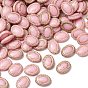 Непрозрачные акриловые бусины, золотой металл обвитыми, овальные