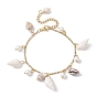 Natural Spiral Shell & Glass Pearl Charm Bracelets