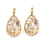 Латунные микропаве прозрачные подвески с фианитом, слезинки