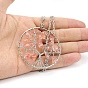 Natural & Synthetic Mixed Gemstone Chips Beaded Tree of Life Pendant Necklaces, with Platinum Alloy Chains